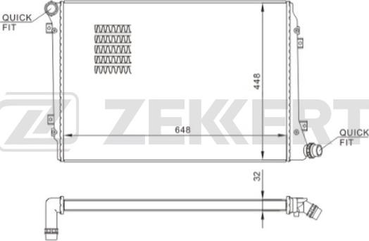 Zekkert MK-1243 - Radiator, engine cooling car-mod.net