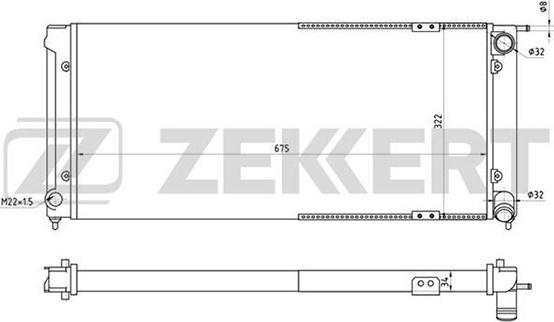 Zekkert MK-1212 - Radiator, engine cooling car-mod.net