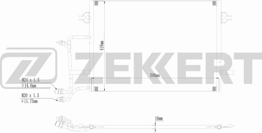 Zekkert MK-3201 - Condenser, air conditioning car-mod.net