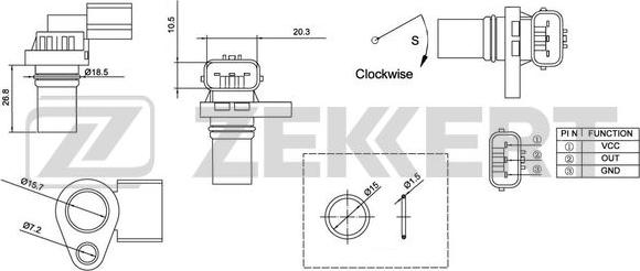Zekkert SE-4026 - Crankshaft position sensor, RPM car-mod.net