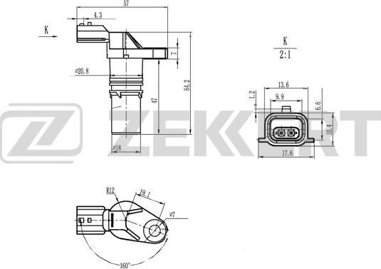 Zekkert SE-4110 - Crankshaft position sensor, RPM car-mod.net