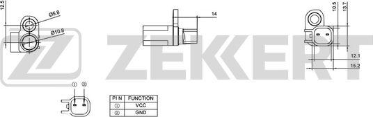 Zekkert SE-6055 - ABS sensor, wheel speed car-mod.net