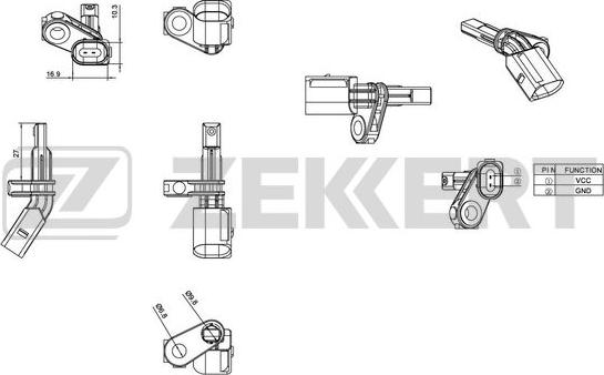 Zekkert SE-6008 - ABS sensor, wheel speed car-mod.net