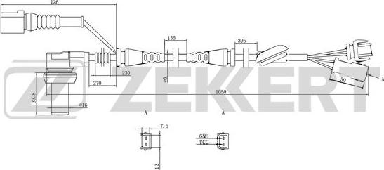Zekkert SE-6002 - ABS sensor, wheel speed car-mod.net
