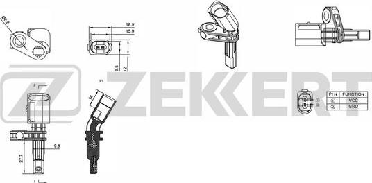 Zekkert SE-6007 - ABS sensor, wheel speed car-mod.net