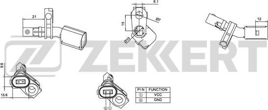 Zekkert SE-6012 - ABS sensor, wheel speed car-mod.net