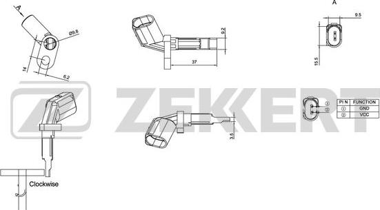 Zekkert SE-6024 - ABS sensor, wheel speed car-mod.net