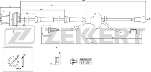 Zekkert SE-6020 - ABS sensor, wheel speed car-mod.net
