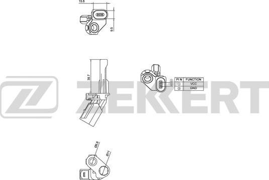 Zekkert SE-6028 - ABS sensor, wheel speed car-mod.net