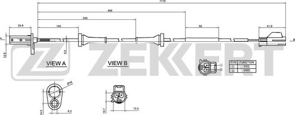 Zekkert SE-6145 - ABS sensor, wheel speed car-mod.net