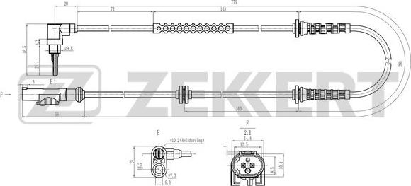 Zekkert SE-6189 - ABS sensor, wheel speed car-mod.net