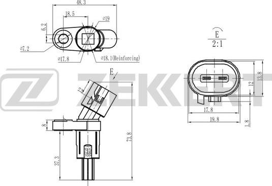 Zekkert SE-6180 - ABS sensor, wheel speed car-mod.net