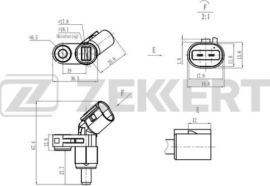 Zekkert SE-6181 - ABS sensor, wheel speed car-mod.net