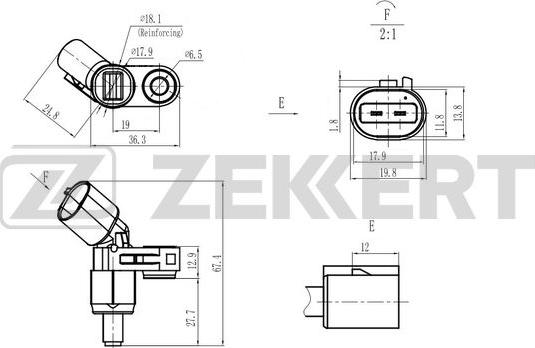 Zekkert SE-6182 - ABS sensor, wheel speed car-mod.net