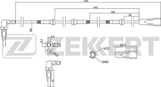 Zekkert SE-6173 - ABS sensor, wheel speed car-mod.net