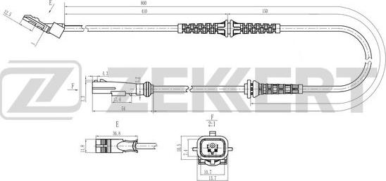 Zekkert SE-6244 - ABS sensor, wheel speed car-mod.net
