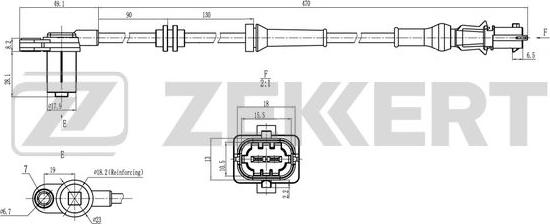 Zekkert SE-6203 - ABS sensor, wheel speed car-mod.net