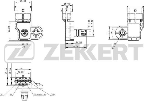 Zekkert SE-1040 - Sensor, intake manifold pressure car-mod.net