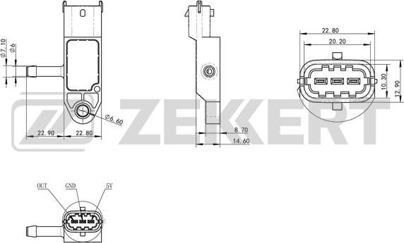Zekkert SE-1051 - Sensor, intake manifold pressure car-mod.net
