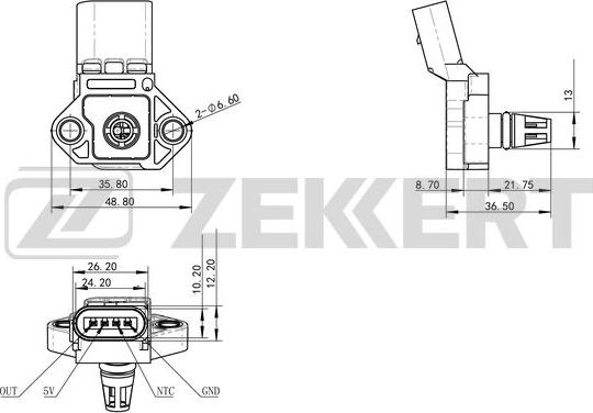 Zekkert SE-1035 - Sensor, intake manifold pressure car-mod.net