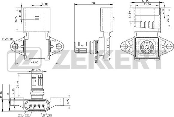 Zekkert SE-1038 - Sensor, intake manifold pressure car-mod.net