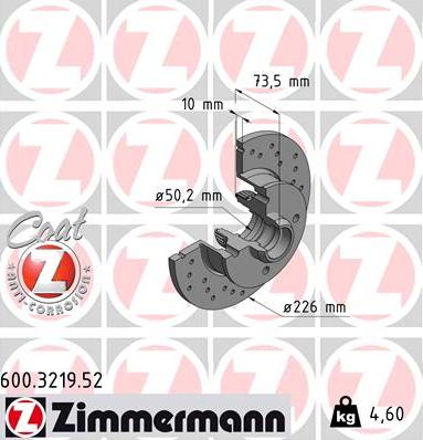 Zimmermann 600.3219.52 - Brake Disc car-mod.net