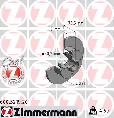 Zimmermann 600.3219.20 - Brake Disc car-mod.net
