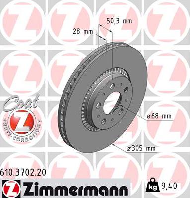 Zimmermann 610.3702.20 - Brake Disc car-mod.net