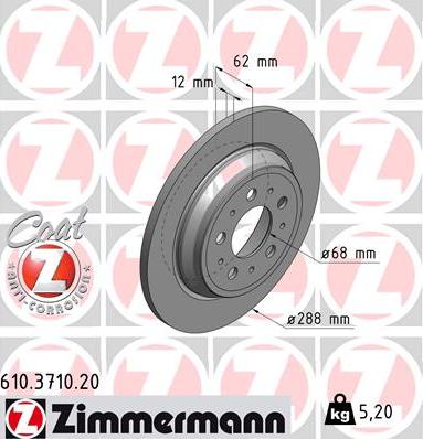 Zimmermann 610.3710.20 - Brake Disc car-mod.net