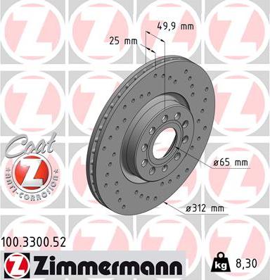 Zimmermann 100.3300.52 - Brake Disc car-mod.net