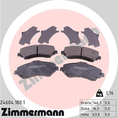 Zimmermann 24604.180.1 - Brake Pad Set, disc brake car-mod.net