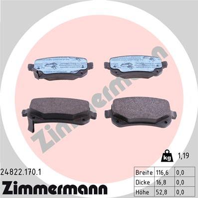 Zimmermann 24822.170.1 - Brake Pad Set, disc brake car-mod.net