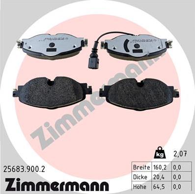 Zimmermann 25683.900.2 - Brake Pad Set, disc brake car-mod.net