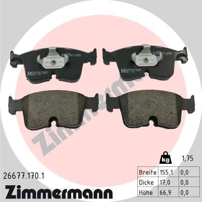 Zimmermann 26677.170.1 - Brake Pad Set, disc brake car-mod.net