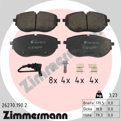 Zimmermann 26270.190.2 - Brake Pad Set, disc brake car-mod.net