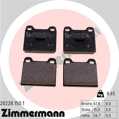 Zimmermann 20228.150.1 - Brake Pad Set, disc brake car-mod.net