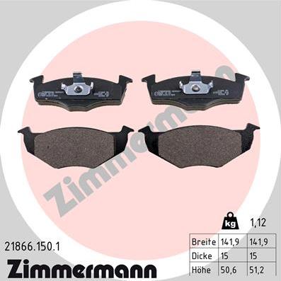 Zimmermann 21866.150.1 - Brake Pad Set, disc brake car-mod.net