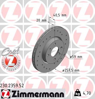 Zimmermann 230.2359.52 - Brake Disc car-mod.net