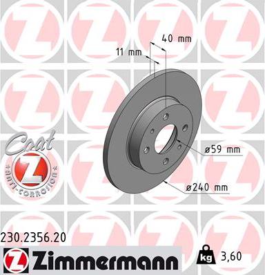 Zimmermann 230.2356.20 - Brake Disc car-mod.net
