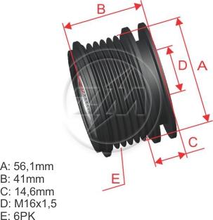 ZM ZM 96.000.07 - Pulley, alternator, freewheel clutch car-mod.net