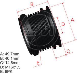 ZM ZM 96.000.37 - Pulley, alternator, freewheel clutch car-mod.net