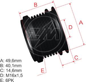ZM ZM 96.000.28 - Pulley, alternator, freewheel clutch car-mod.net