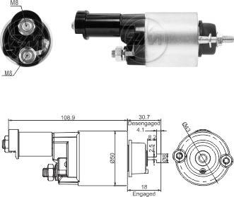 ZM ZM 9-705 - Solenoid Switch, starter car-mod.net
