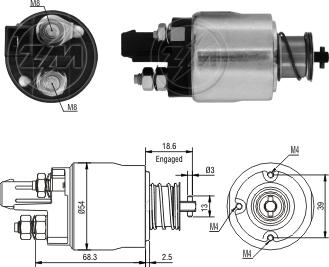 ZM ZM 4-492 - Solenoid Switch, starter car-mod.net