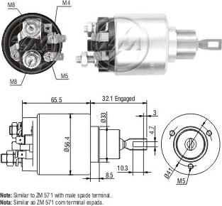 ZM ZM-580 - Solenoid Switch, starter car-mod.net