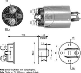 ZM ZM-581 - Solenoid Switch, starter car-mod.net
