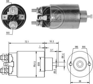 ZM ZM697 - Solenoid Switch, starter car-mod.net