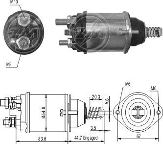 ZM ZM616 - Solenoid Switch, starter car-mod.net