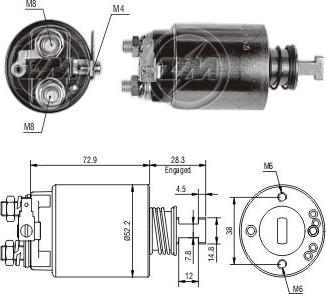 ZM ZM688 - Solenoid Switch, starter car-mod.net