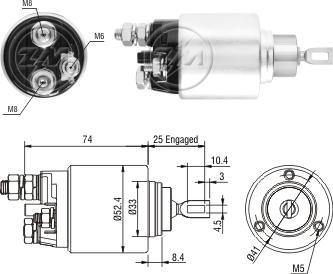 ZM ZM1381 - Solenoid Switch, starter car-mod.net